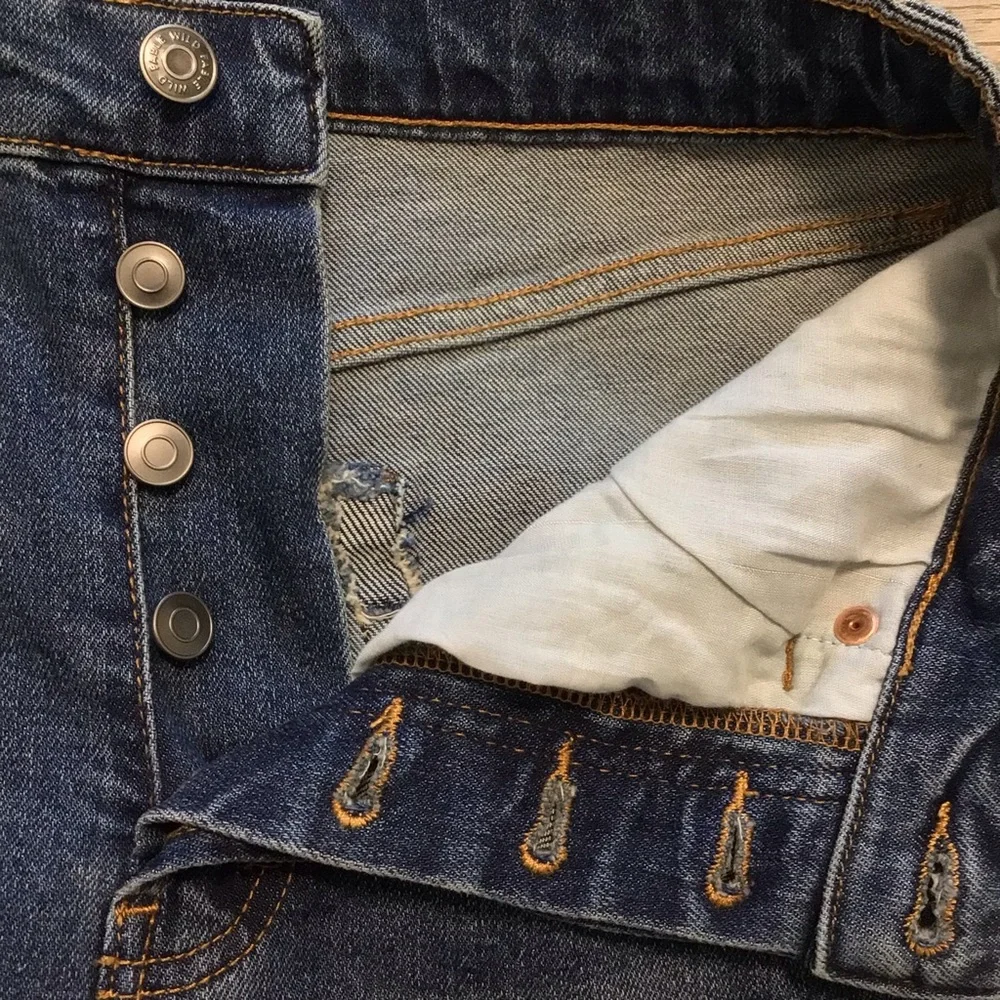 Wild Fable Highest Rise Straight Distressed Destructed Button Fly Jeans 4